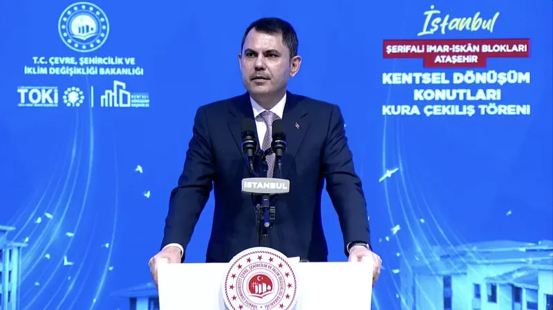 7 November 2025, Ataşehir Şerifali İmar İskan blocks, urban regeneration housing lottery draw ceremony